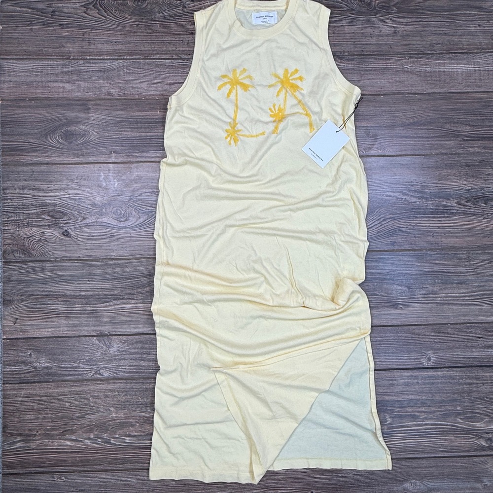 Spiritual Gangster Womens Size Small LA Mulholland Dress Yellow Palm Tree NEW - Picture 3 of 10
